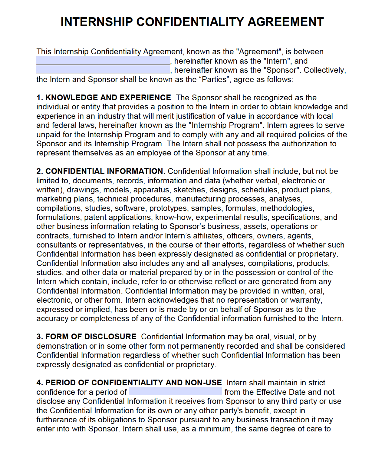 Free Intern Non-Disclosure Agreement (NDA) – PDF – Word  PDF Within therapy confidentiality agreement template