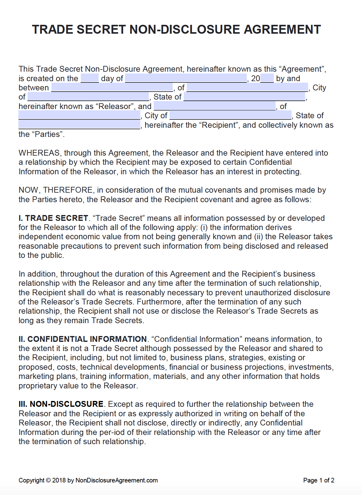 trade agreement template